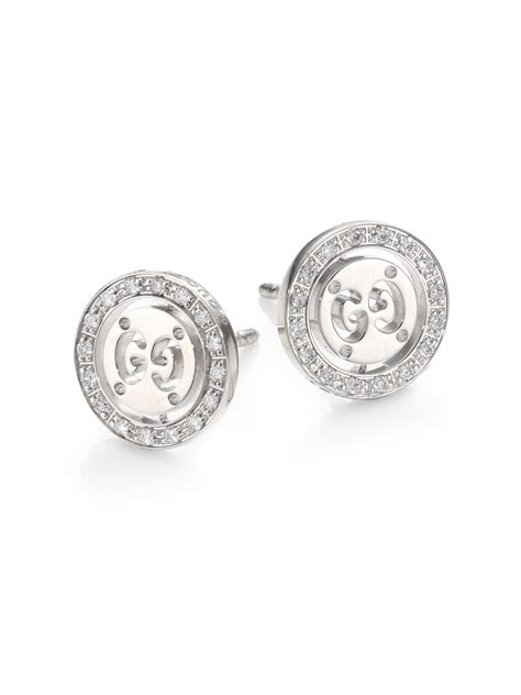 gucci g diamond earing review|gucci white gold stud earrings.